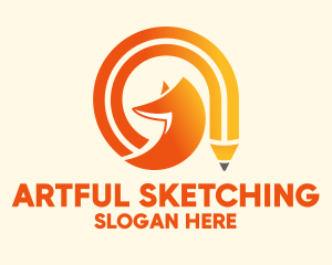 Fox Gradient Pencil logo design