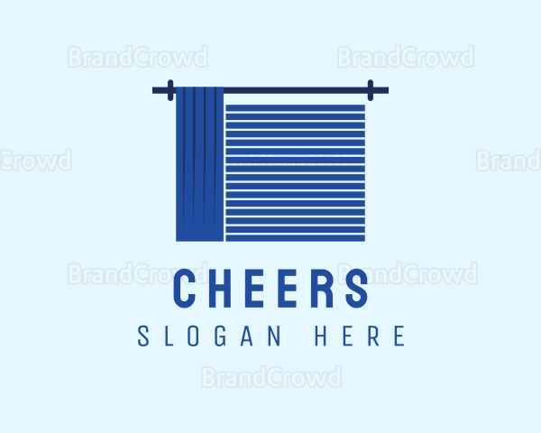 Blue Window Curtain Blinds Logo
