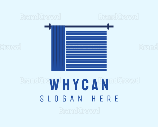 Blue Window Curtain Blinds Logo