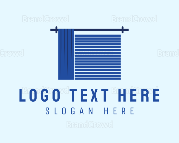 Blue Window Curtain Blinds Logo