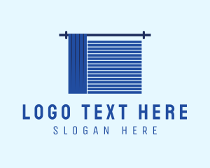 Blue Window Curtain Blinds Logo