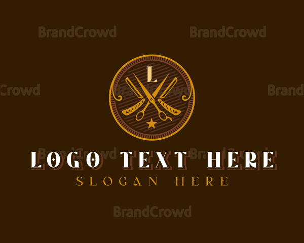 Elegant Barbershop Grooming Logo