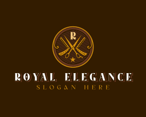 Elegant Barbershop Grooming logo design