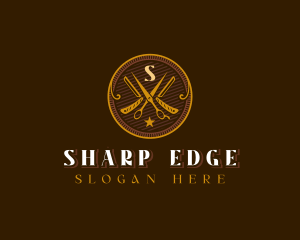 Elegant Barbershop Grooming logo design