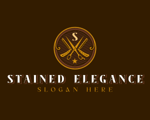 Elegant Barbershop Grooming logo design