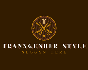 Elegant Barbershop Grooming logo design