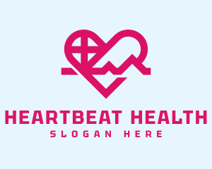 Healthy Heart Hearbeat logo design