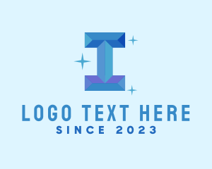 Glitter - Shiny Gem Letter I logo design