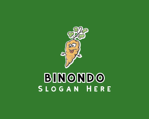 Cartoon Carrot Veggie Logo