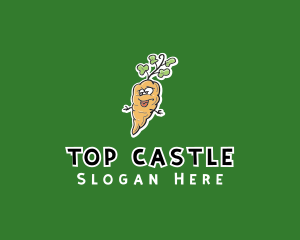 Cartoon Carrot Veggie Logo