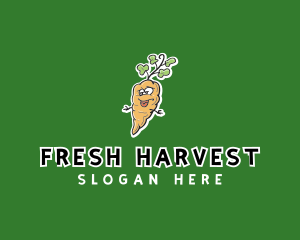 Veggie - Cartoon Carrot Veggie logo design
