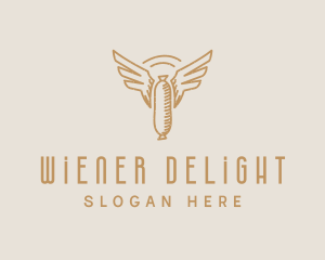 Wiener - Sausage Wing Meat logo design