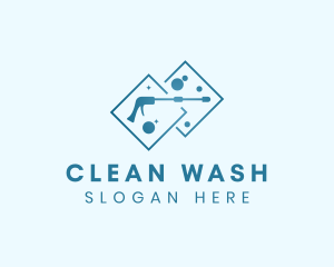 Clean Bubbles Power Washing  logo design