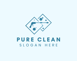 Clean Bubbles Power Washing  logo design