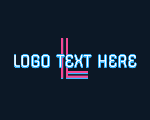 Typographic - Neon Tech Digital logo design