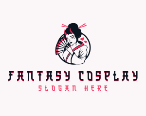 Cosplay - Gaming Woman Geisha logo design