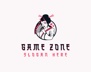 Gaming Woman Geisha logo design