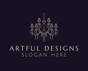 Chandelier Light Fixture logo design