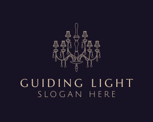 Chandelier Light Fixture logo design