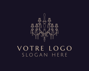 Chandelier Light Fixture logo design