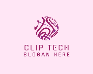 Tech Sphere Swirl logo design