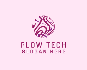 Tech Sphere Swirl logo design