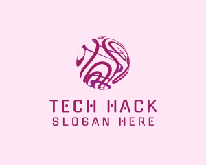 Tech Sphere Swirl logo design