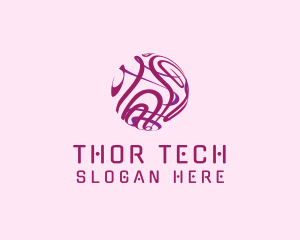 Tech Sphere Swirl logo design