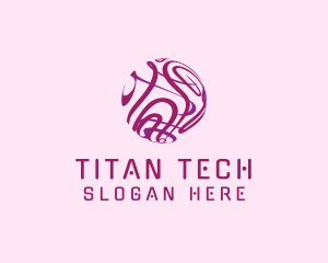 Tech Sphere Swirl logo design