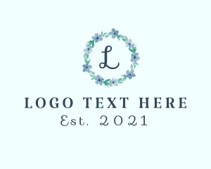 Watercolor Floral Wreath Logo