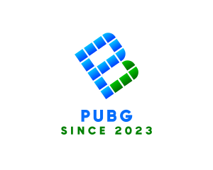 Pixelized - Blue Green Pixel Letter B logo design