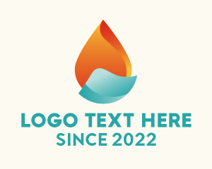 Fire - Heating Cooling Liquid logo design