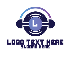 Disc - DJ Headphone Disc Letter logo design
