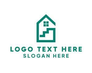 Attic - Residential Property Stairs logo design
