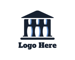 Classical Building - Pantheon Bowling Pin logo design