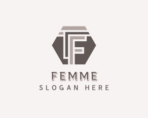 Hexagonal Company Letter F logo design