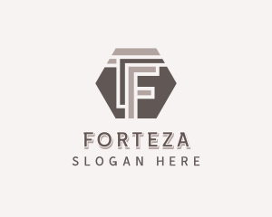 Hexagonal Company Letter F logo design