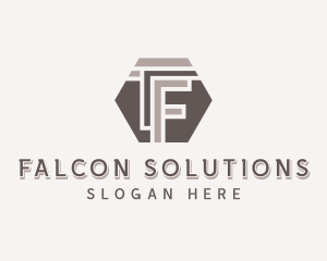 Hexagonal Company Letter F logo design