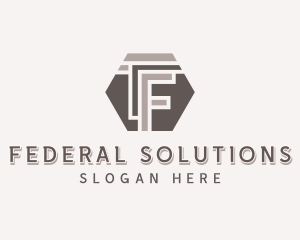 Hexagonal Company Letter F logo design