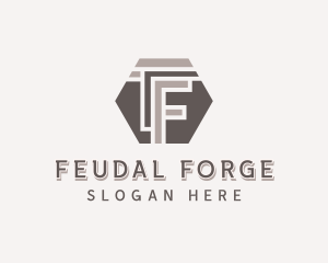 Hexagonal Company Letter F logo design