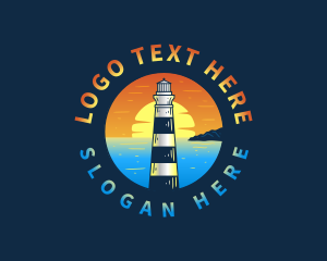 Waves - Lighthouse Sunset Beach logo design