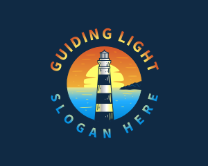 Lighthouse Sunset Beach logo design