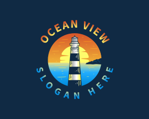 Lighthouse Sunset Beach logo design