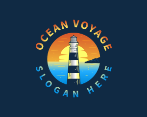 Lighthouse Sunset Beach logo design