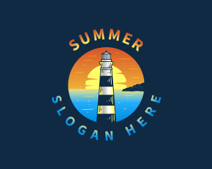 Lighthouse Sunset Beach logo design