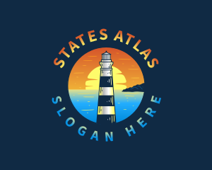 Lighthouse Sunset Beach logo design