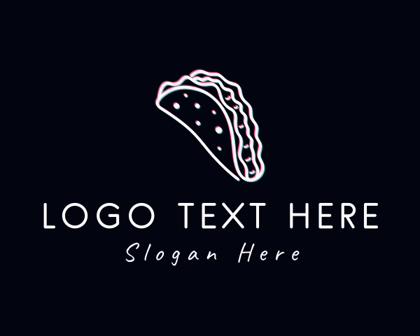 Taco - Glitch Taco Snack logo design