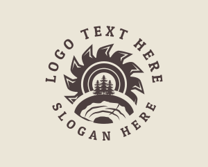 Timber - Wood Circular Saw logo design