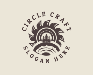 Wood Circular Saw  logo design