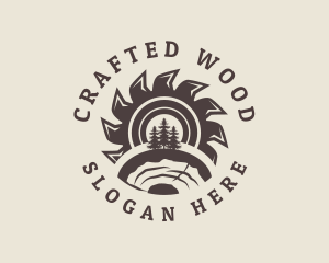 Wood Circular Saw  logo design